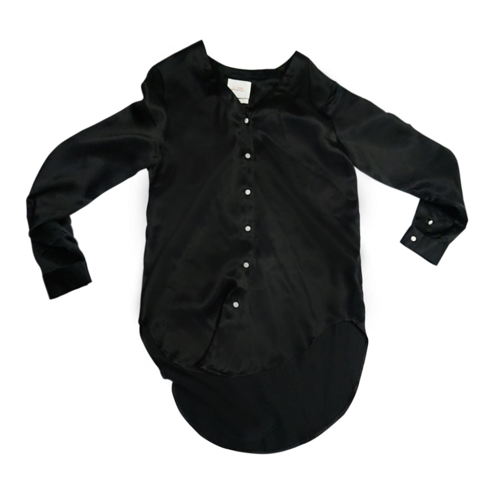 Intuition Slim Fit Black Silk Blouse