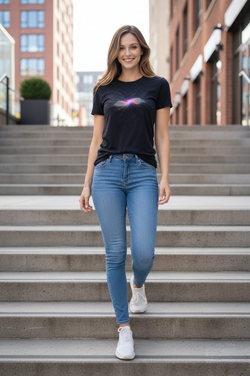 Cosmic Energy Black Tee – Beach Vibes Edition