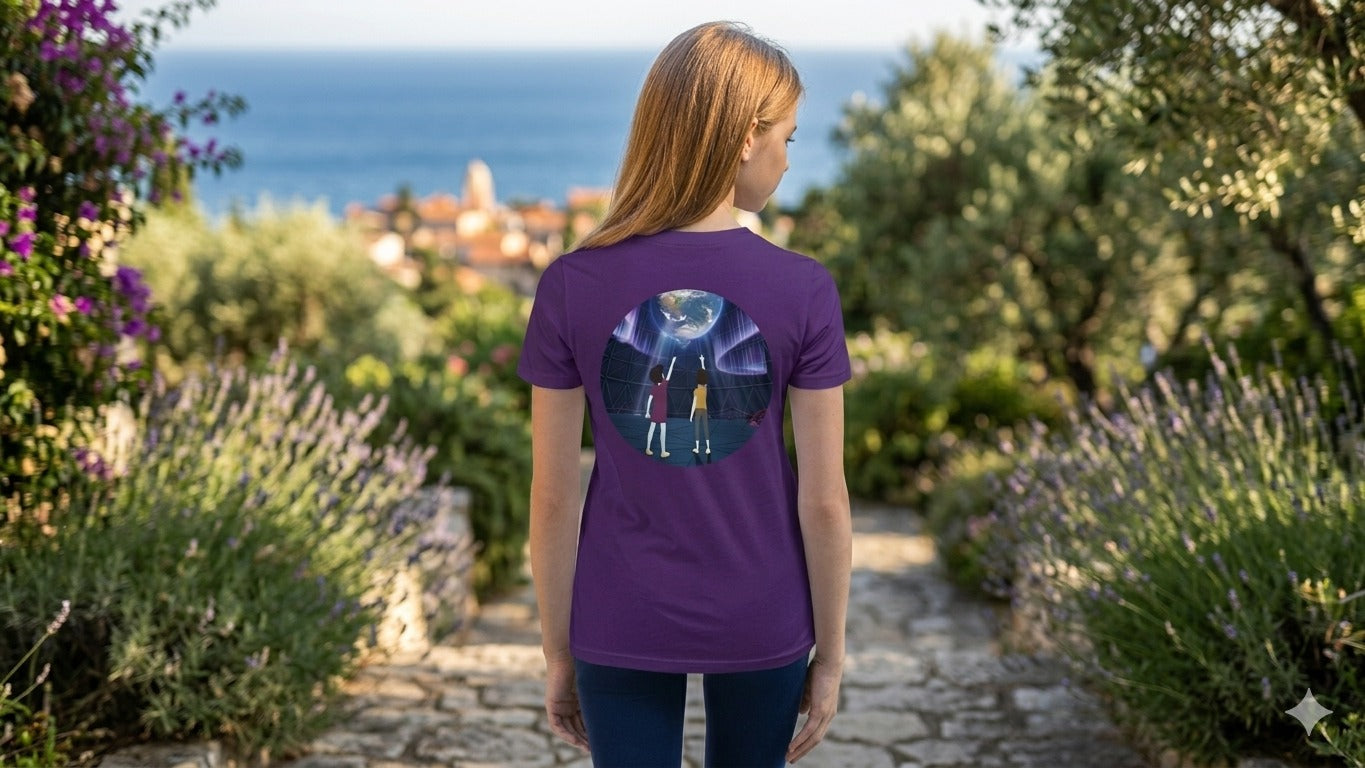 Purple Space Explorer Graphic T-Shirt
