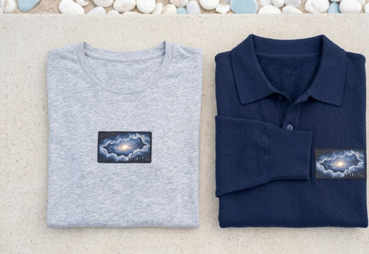 Skyline Eclipse Patch Tee & Apparel Collection – Embroidered Cloudburst Design