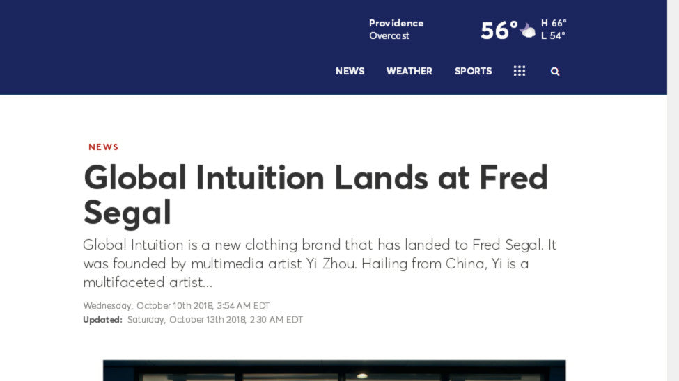 Global Intuition Lands at Fred Segal - ABC6 - Prov