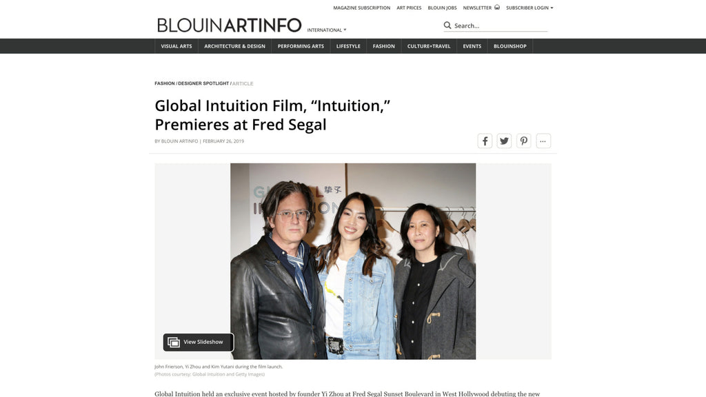 Global Intuition Film, “Intuition,” Premieres at Fred Segal _ BLOUIN ART