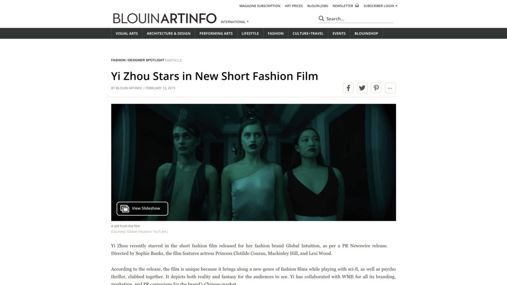 Yi Zhou Stars in New Short Fashion Film _ BLOUIN ARTINFO
