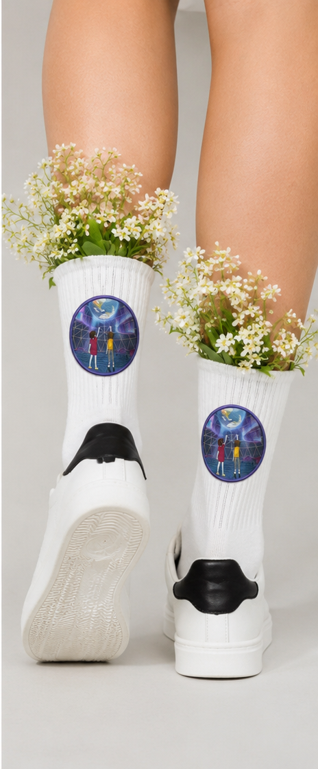 Cosmic Vision Crew Socks — Limited Edition Art Print