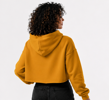 Moongazers Anime Crop Hoodie — Mustard Yellow