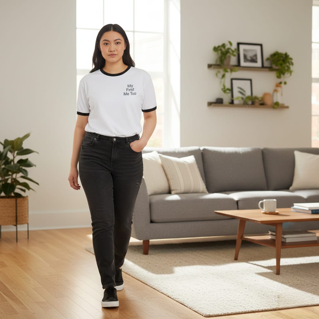 My First Me Too T-Shirt | Ringer Tee, Minimal Text Design