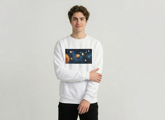 Solar System Crewneck Sweatshirt – White
