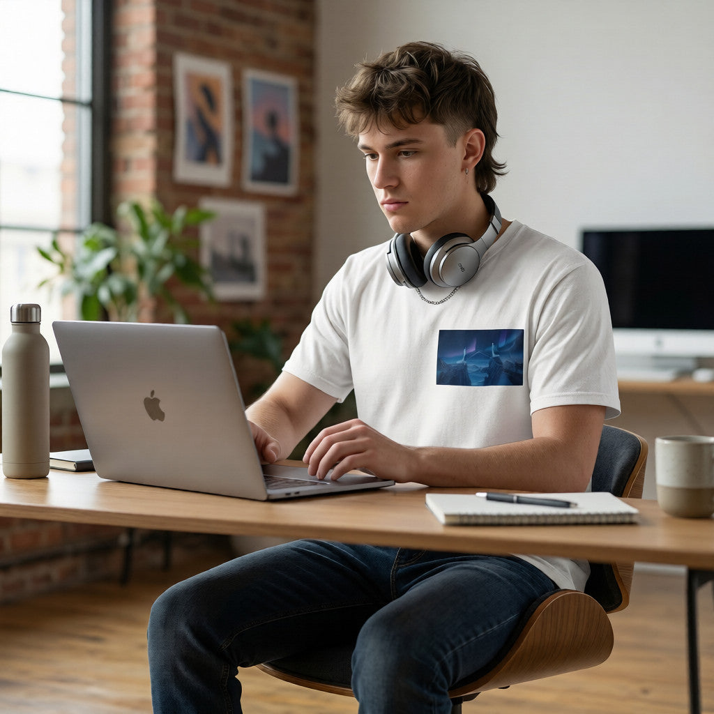Urban Skyline Graphic White Tee