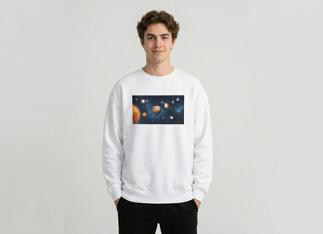 Solar System Crewneck Sweatshirt – White