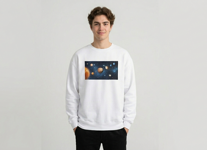 Solar System Crewneck Sweatshirt – White