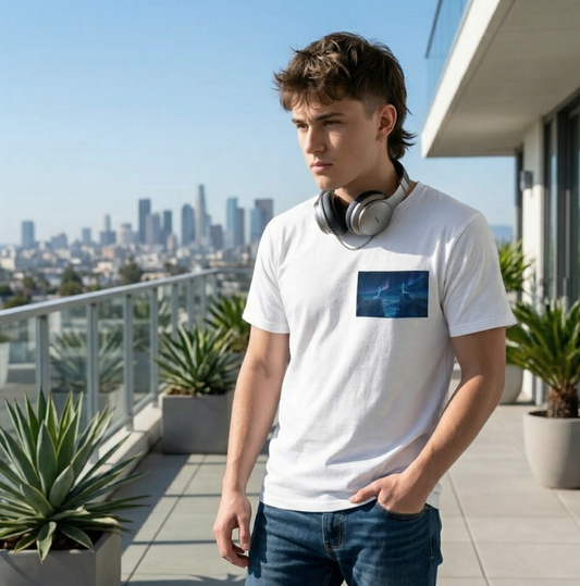 Urban Graphic White Tee — City Skyline Edition