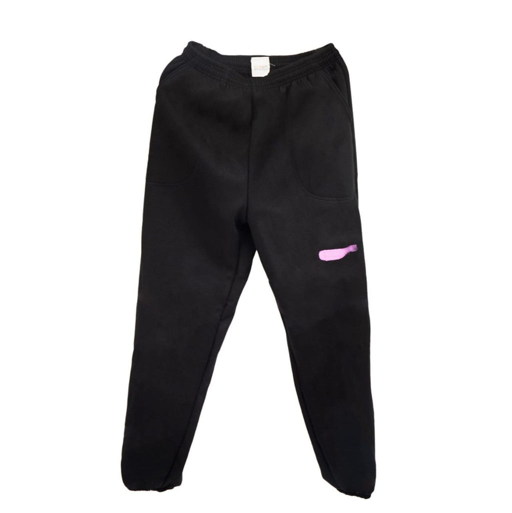 Black Pants with pinkish-purple stroke