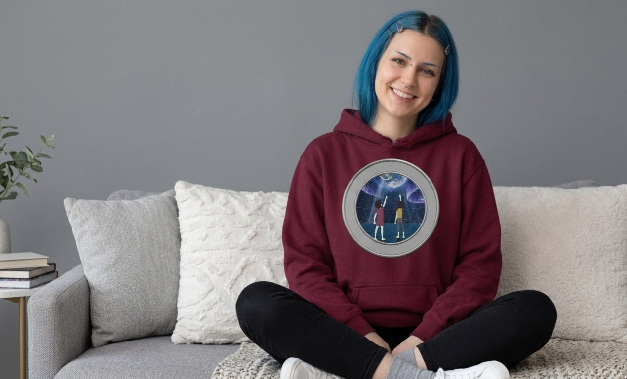 Space Portal Graphic Hoodie — Unisex Pullover Sweatshirt