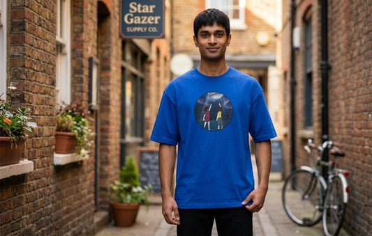 Star Gazer Oversized Graphic Tee — "Into the Unknown"