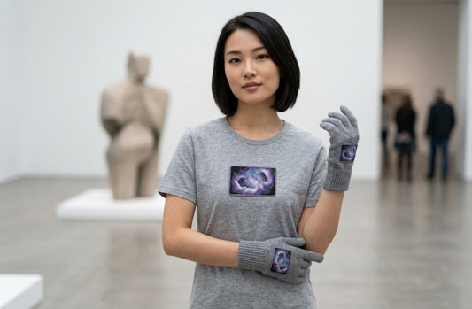 Cosmic Nebula Patch Collection – Beanie, T-Shirt & Gloves Set
