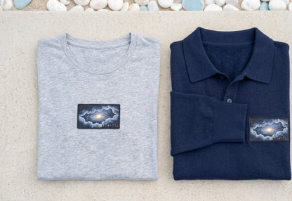 Skyline Eclipse Patch Tee & Apparel Collection – Embroidered Cloudburst Design