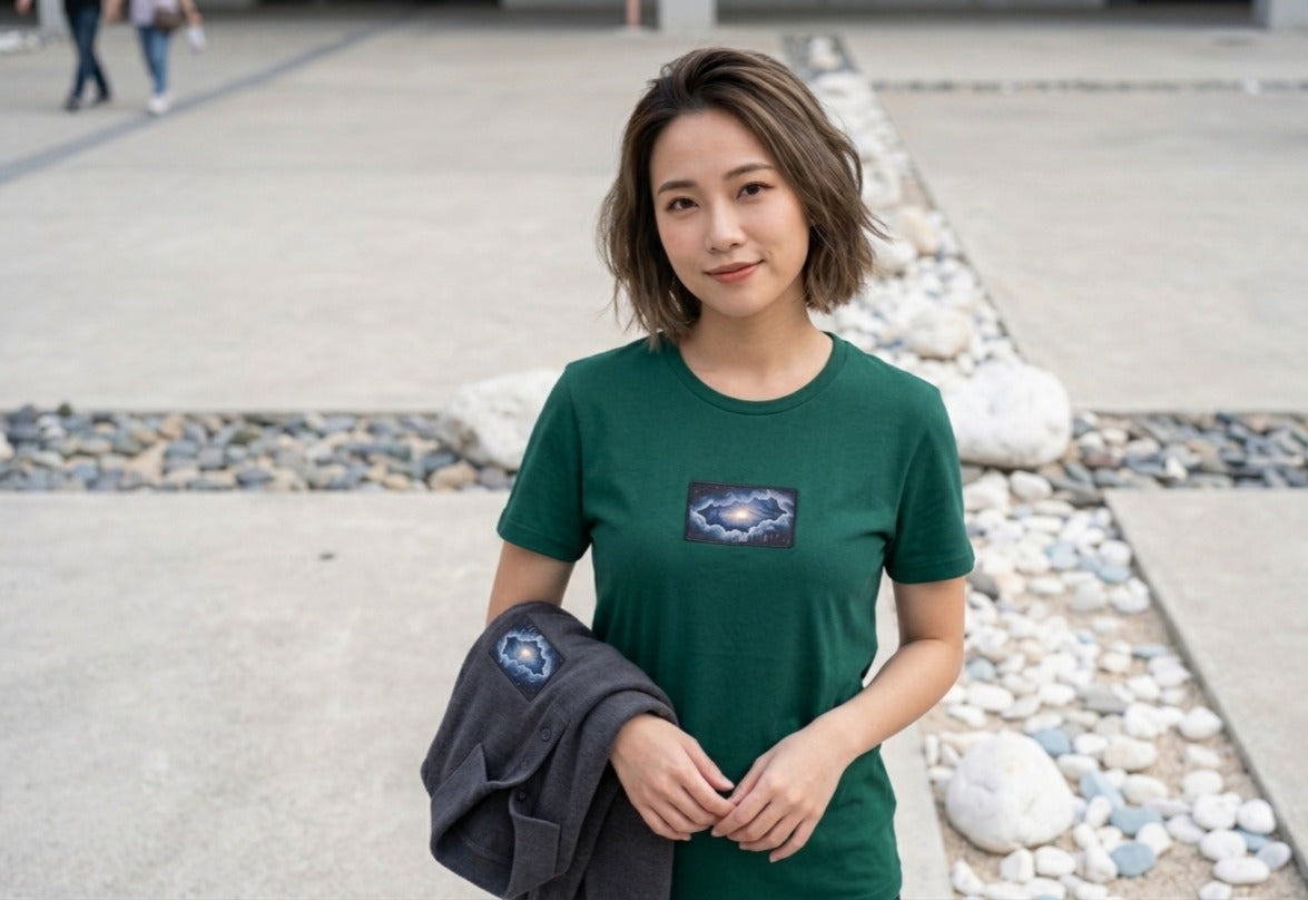 Skyline Eclipse Patch Tee & Apparel Collection – Embroidered Cloudburst Design
