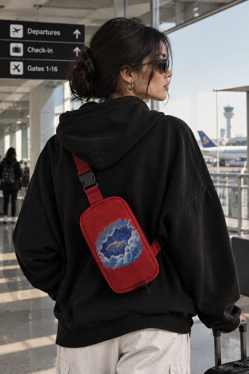 Nightfall Wave Crossbody Bag — Crimson
