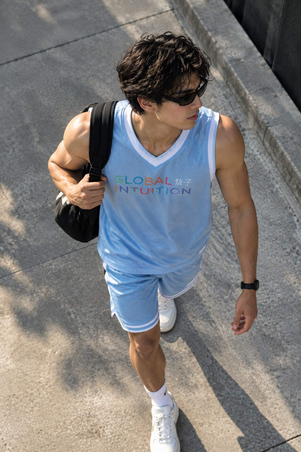 Global Intuition Mesh Jersey & Shorts Set — Sky Blue