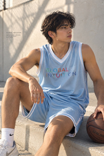Global Intuition Mesh Jersey & Shorts Set — Sky Blue
