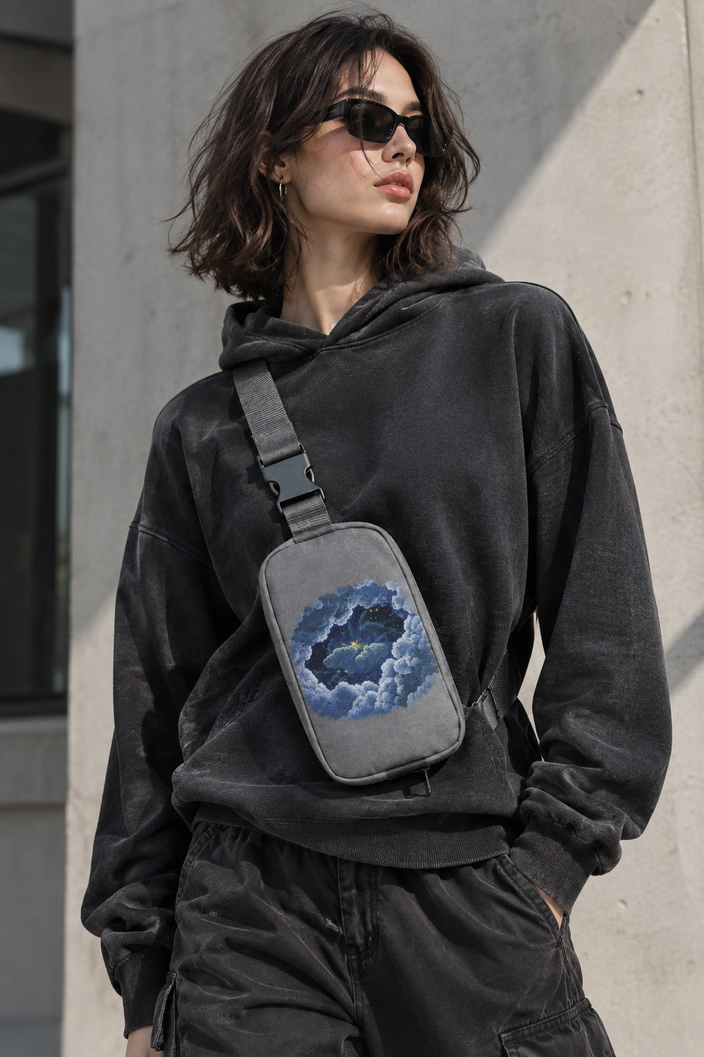 Nightfall Wave Crossbody Bag — Grey