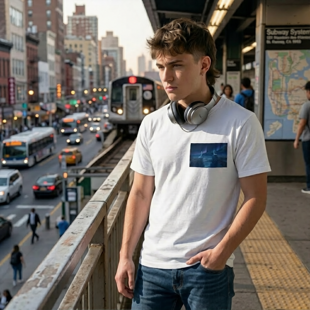 Urban Skyline Graphic White Tee