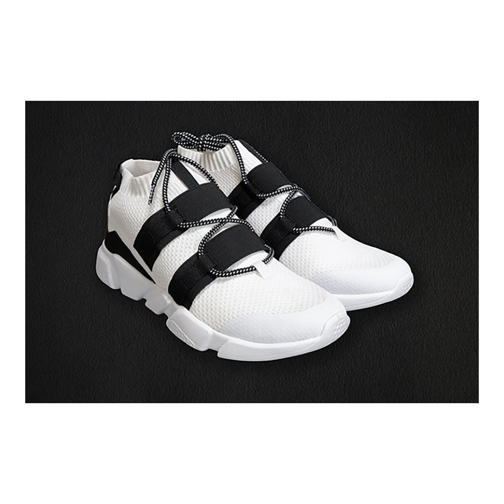 Men's Flyknit Sneakers- White & Black
