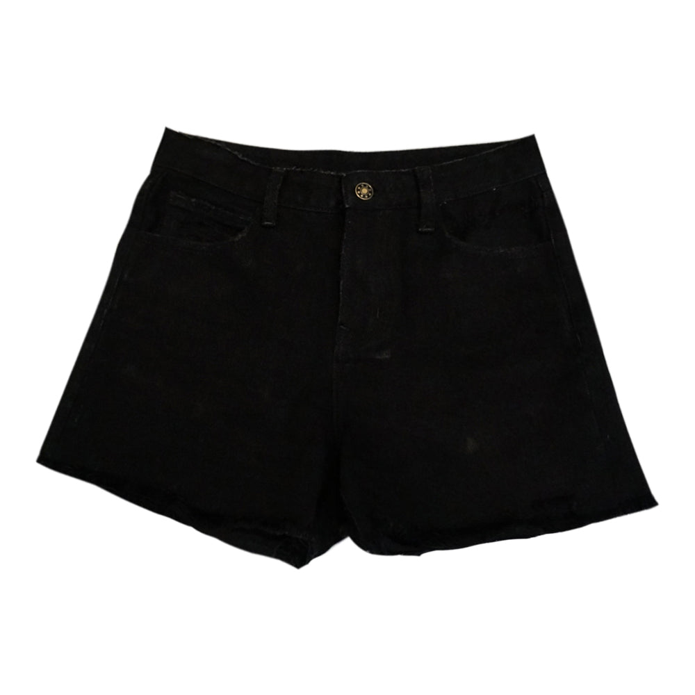 Intuition Distressed Black Fray Shorts